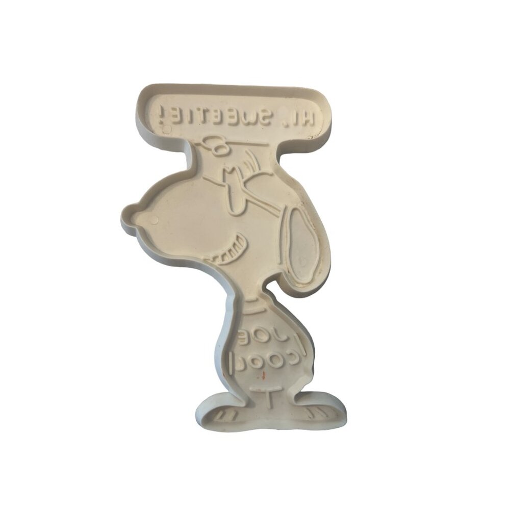 VTG 1958 Joe Cool Snoopy Hallmark White Plastic Cookie Cutter, The Peanuts Gang